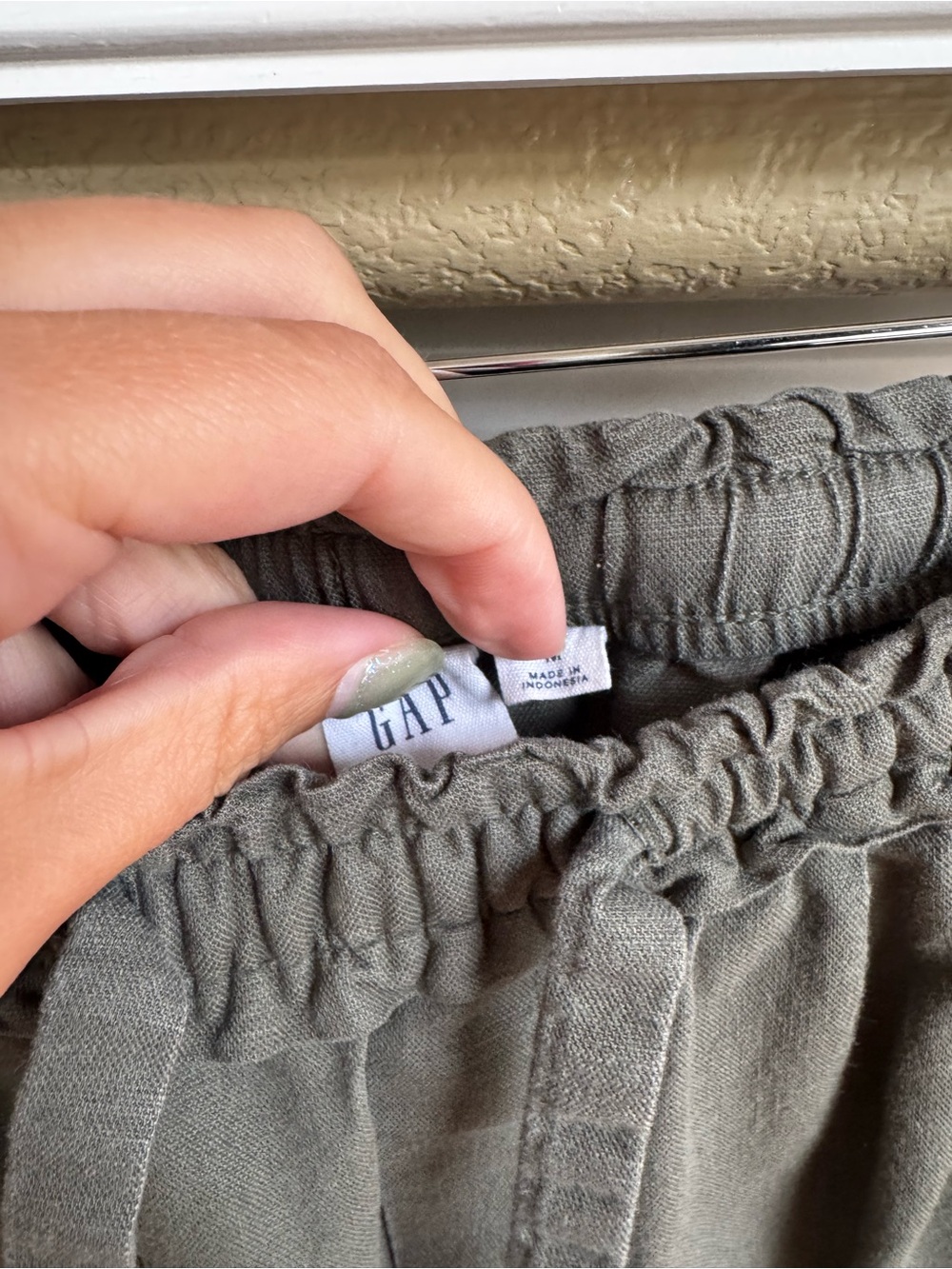 Gap Culottes Olive Green Drawstring Crop Pants M Everyday Casual Summer - Picture 4 of 4